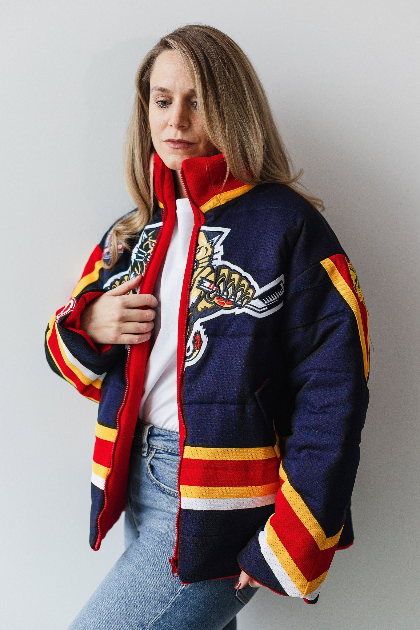 Adult Custom Sports Puffer Jacket (made from a jersey) – Intro to soul